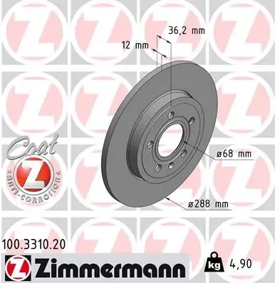 Гальмівні диски 100331020 Zimmermann