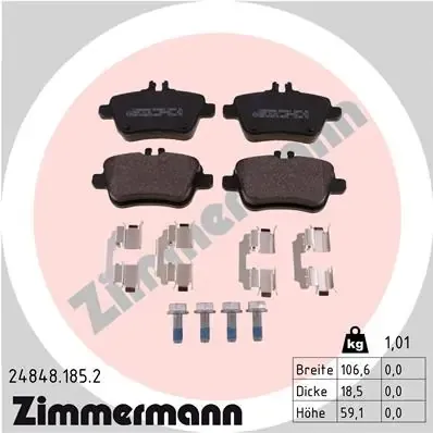 Задні гальмівні колодки 248481852 Zimmermann