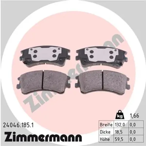 Передні тормозні колодки 240461851 Zimmermann