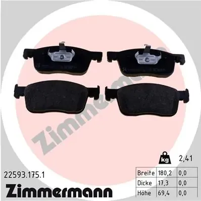 Передні тормозні колодки 225931751 Zimmermann