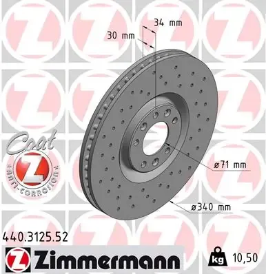 Гальмівні диски передні 440312552 Zimmermann