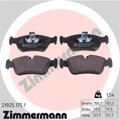 Передні тормозні колодки 219251751 Zimmermann