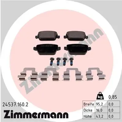 Задні гальмівні колодки 245371602 Zimmermann