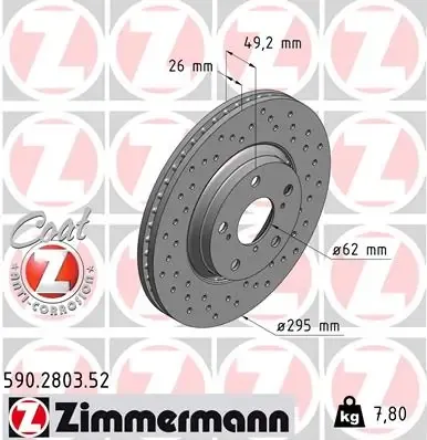 Гальмівні диски передні 590280352 Zimmermann