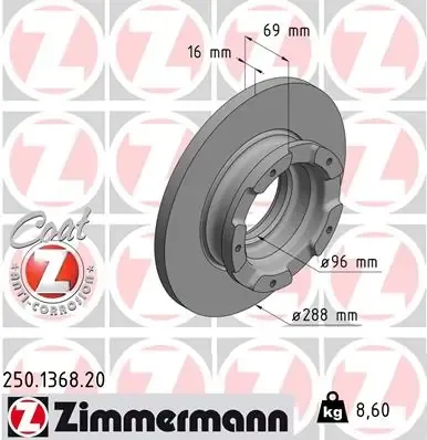 Гальмівні диски 250136820 Zimmermann