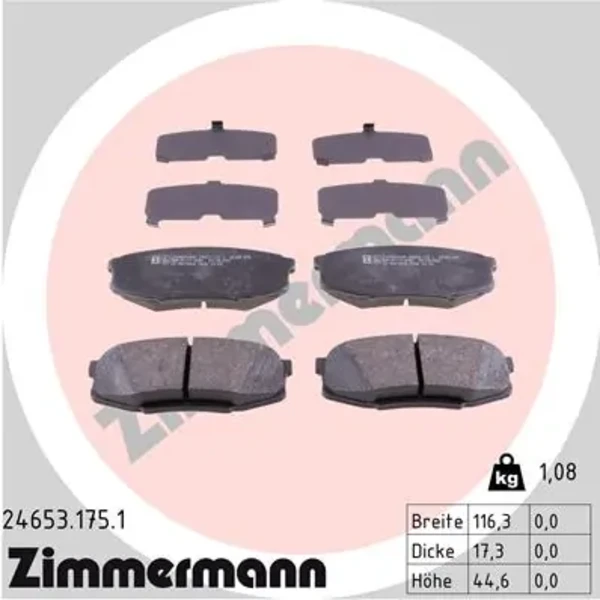 Задні гальмівні колодки 246531751 Zimmermann