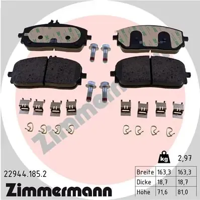 Передні тормозні колодки 229441852 Zimmermann