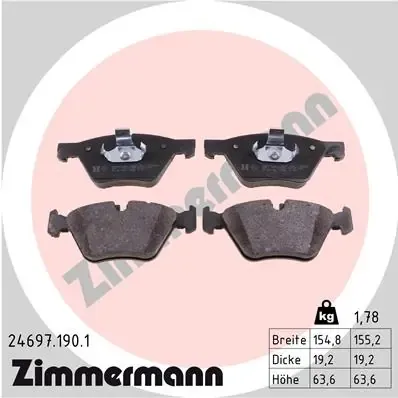 Передні тормозні колодки 246971901 Zimmermann