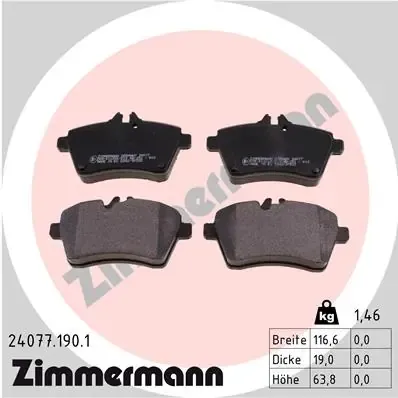 Передні тормозні колодки 240771901 Zimmermann