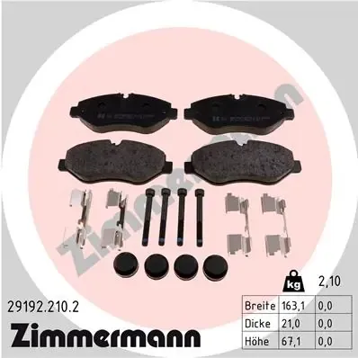 Передні тормозні колодки 291922102 Zimmermann