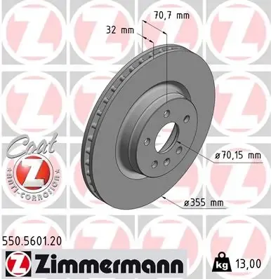 Гальмівні диски передні 550560120 Zimmermann