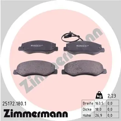 Задні гальмівні колодки 251721801 Zimmermann