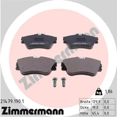 Передні тормозні колодки 214791901 Zimmermann