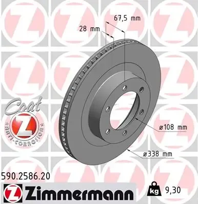 Гальмівні диски передні 590258620 Zimmermann