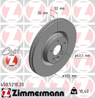 Гальмівні диски передні 450521020 Zimmermann