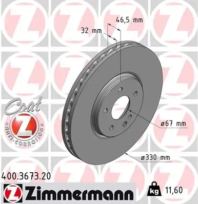 Гальмівні диски передні 400367320 Zimmermann