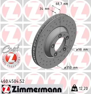 Гальмівні диски передні 460450452 Zimmermann