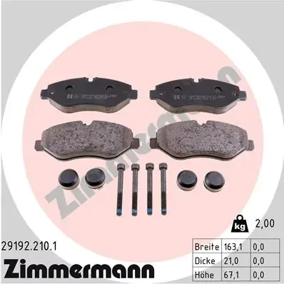 Передні тормозні колодки 291922101 Zimmermann