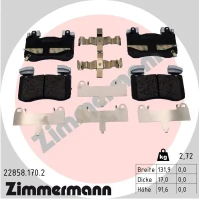 Передні тормозні колодки 228581702 Zimmermann