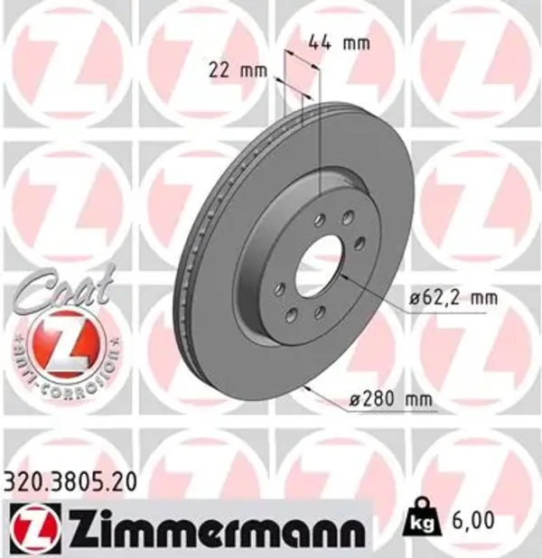 Гальмівні диски передні 320380520 Zimmermann