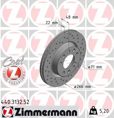 Гальмівні диски передні 440313252 Zimmermann