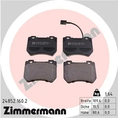 Передні тормозні колодки 248521602 Zimmermann