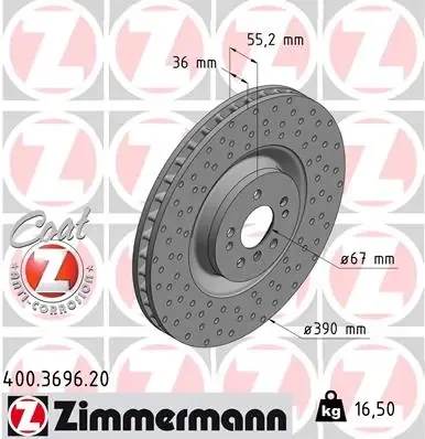 Гальмівні диски передні 400369620 Zimmermann