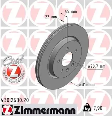 Гальмівні диски 430263020 Zimmermann