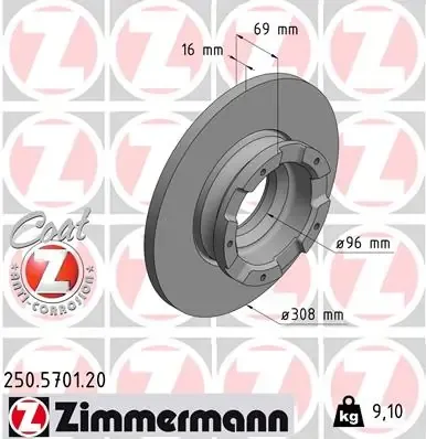 Гальмівні диски 250570120 Zimmermann