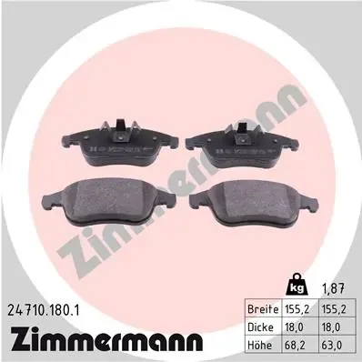 Передні тормозні колодки 247101801 Zimmermann