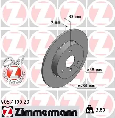Гальмівні диски передні 405410020 Zimmermann
