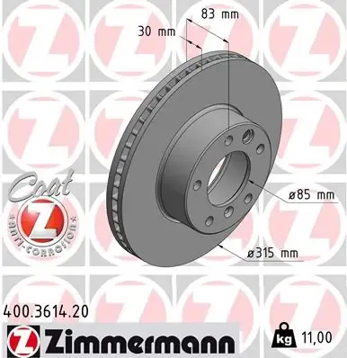 Гальмівні диски передні 400361420 Zimmermann