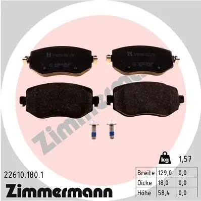 Передні тормозні колодки 226101801 Zimmermann