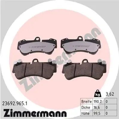 Передні тормозні колодки 236929651 Zimmermann