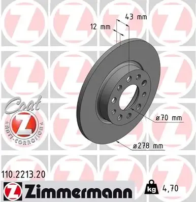 Гальмівні диски 110221320 Zimmermann