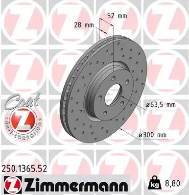 Гальмівні диски передні 250136552 Zimmermann