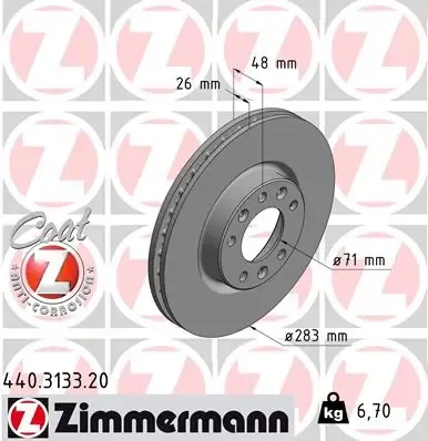 Гальмівні диски передні 440313320 Zimmermann