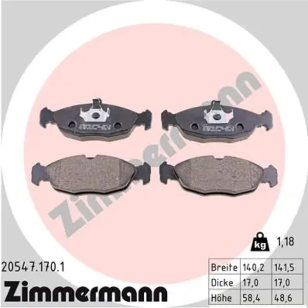 Передні тормозні колодки 205471701 Zimmermann