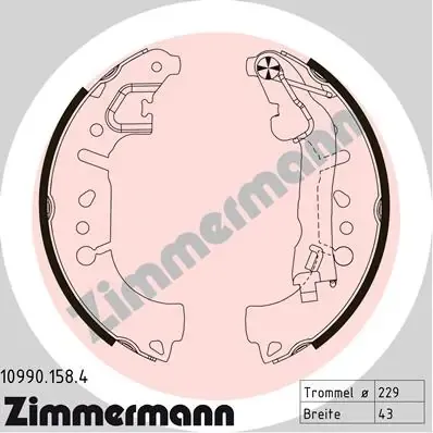 Колодки гальмові задні, барабанні 109901584 Zimmermann