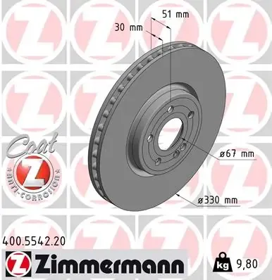 Гальмівні диски передні 400554220 Zimmermann