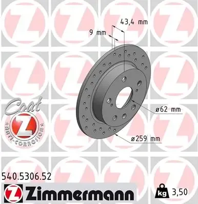 Гальмівні диски 540530652 Zimmermann