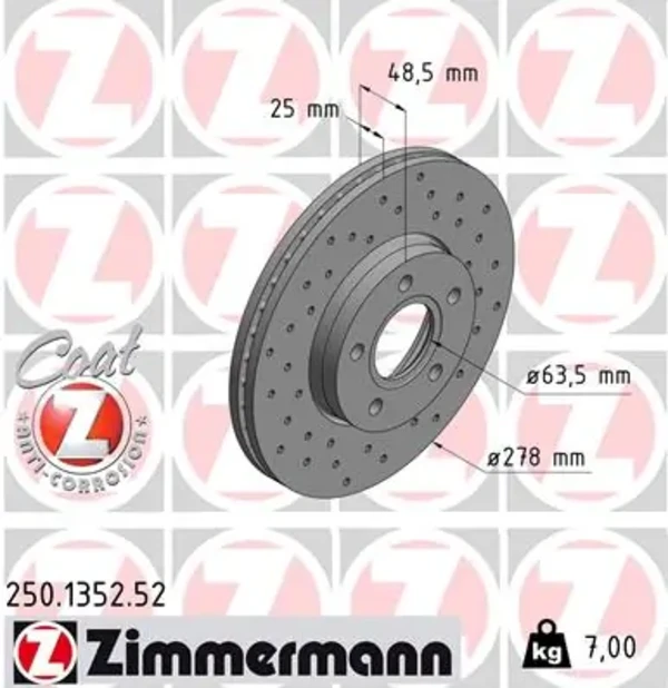 Гальмівні диски передні 250135252 Zimmermann