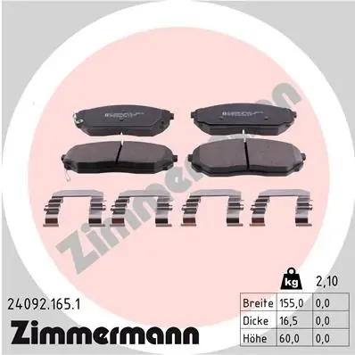 Передні тормозні колодки 240921651 Zimmermann