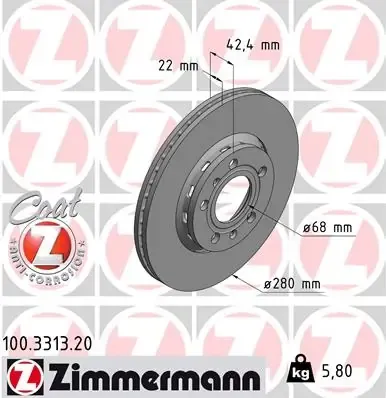 Гальмівні диски 100331320 Zimmermann