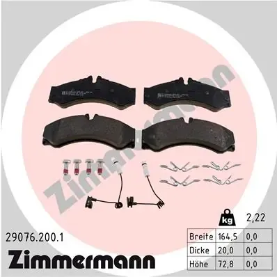Передні тормозні колодки 290762001 Zimmermann