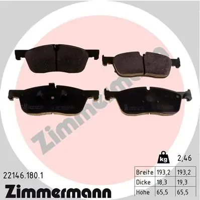 Передні тормозні колодки 221461801 Zimmermann