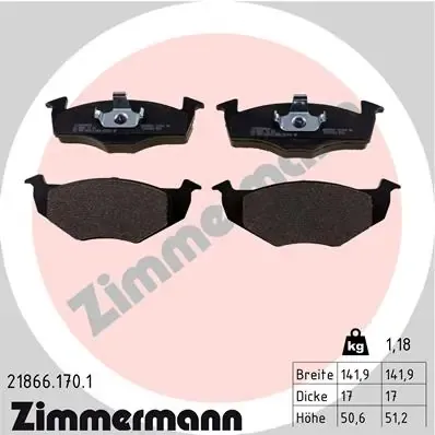 Передні тормозні колодки 218661701 Zimmermann
