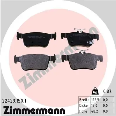 Задні гальмівні колодки 224291501 Zimmermann