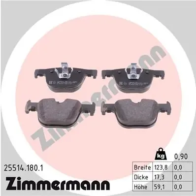 Задні гальмівні колодки 255141801 Zimmermann