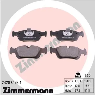 Передні тормозні колодки 232871751 Zimmermann